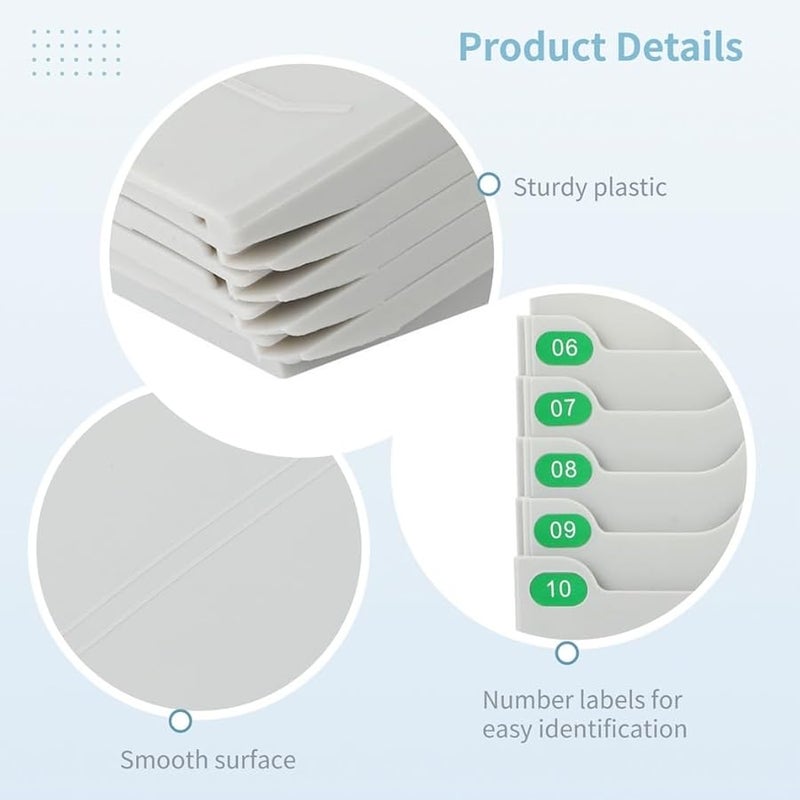 10 Slot Retractable Attendance Card Rack Wall Mountable Time Card Holder with Number Labels - Image 3